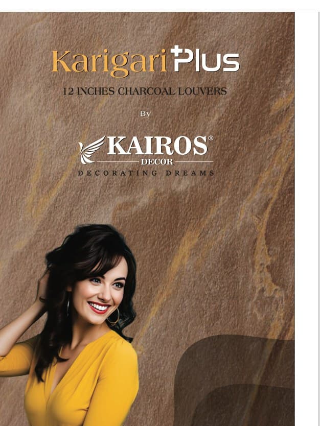 Kairos Decor — Karigari Plus — Charcoal Louvers catalogue cover