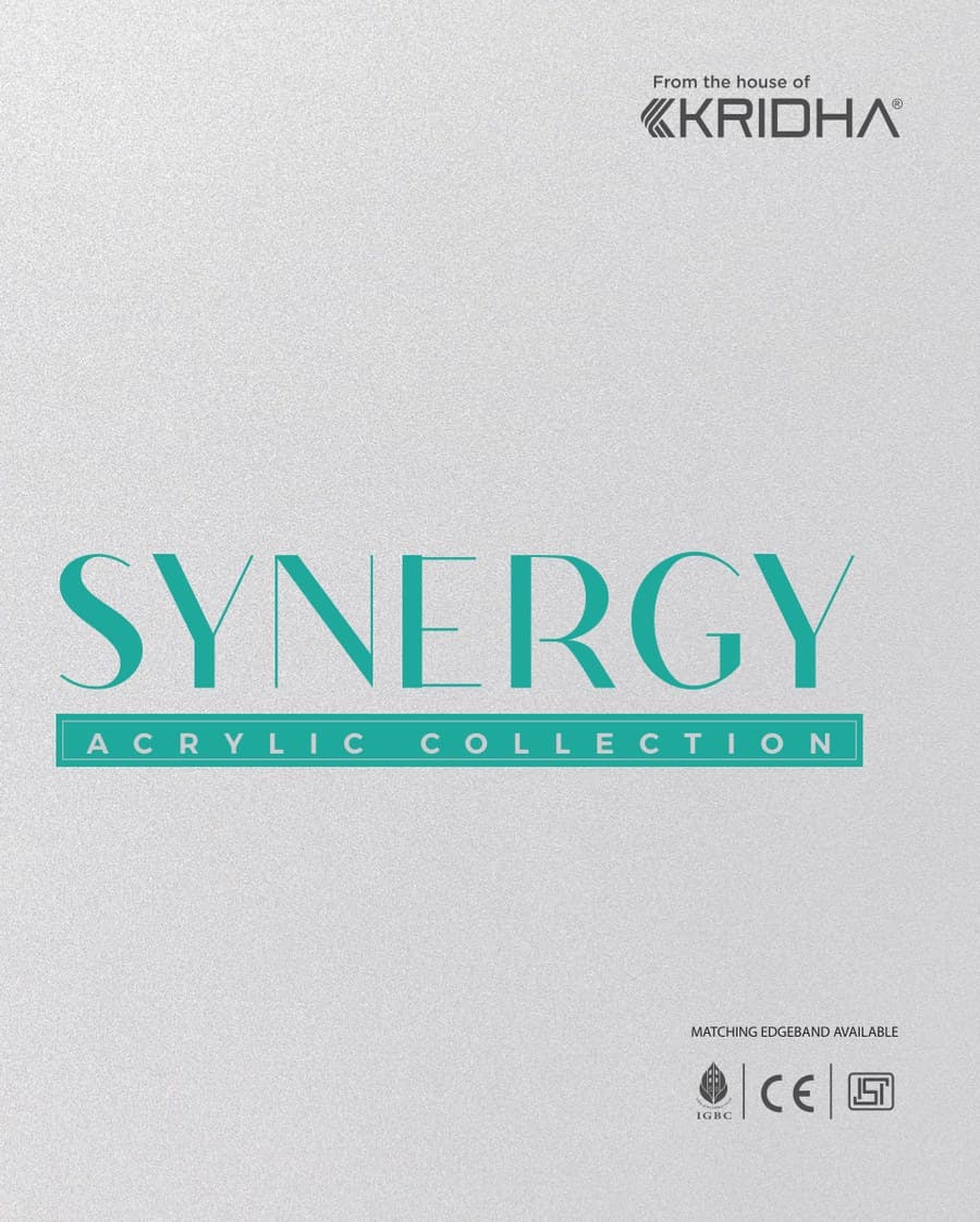 Kridha Laminates — Synergy — Acrylic Collection catalogue cover
